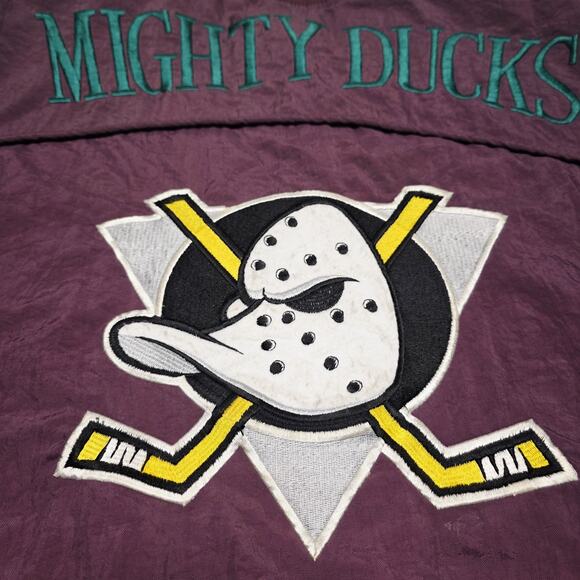 Vintage Anaheim Mighty Ducks Jacket Nutmeg Campri Puffer 90's NHL Men’s Large - Picture 5 of 11